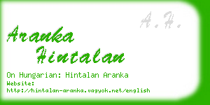 aranka hintalan business card